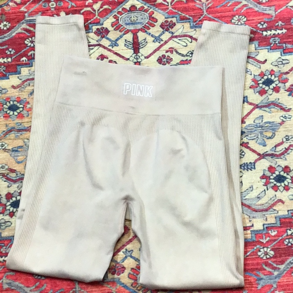 💗 PINK Victoria’s Secret Seamless Workout Tight Tan Sz.Small